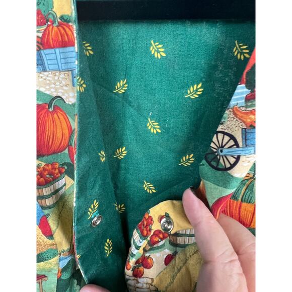 Handmade leaf button snap closure fall novelty farm print vest Women's XS - Picture 7 of 8
